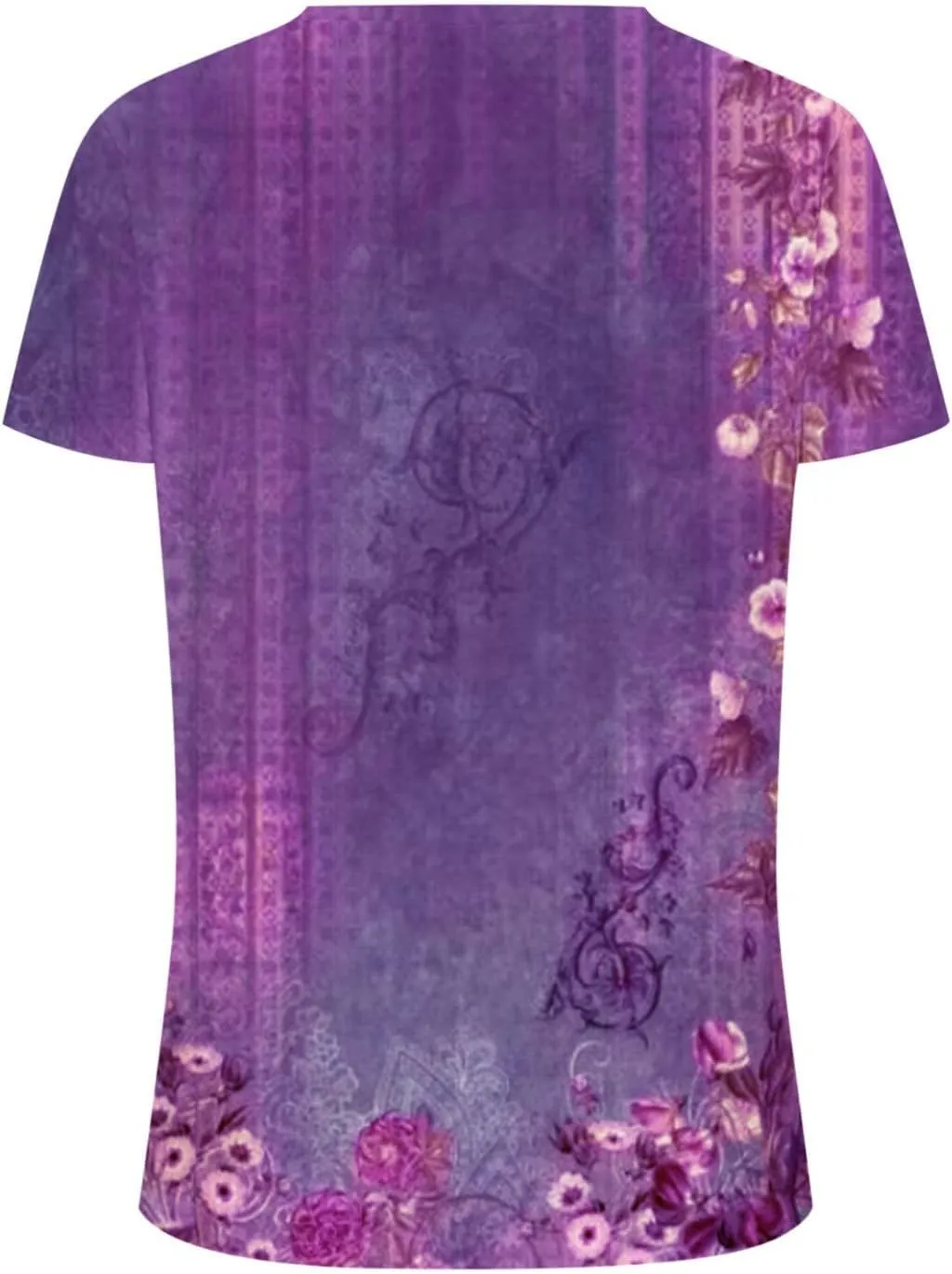 Womens Tops Trendy Summer Casual Retro Flower Printed Top Short Sleeve Crewneck Tees Loose Lightweight T Shirt Blouse