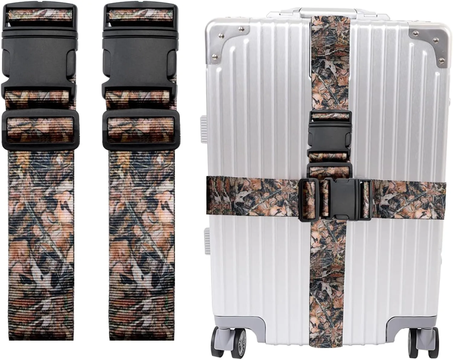 XSTRAP STANDARD Heavy Duty 2PK 2-inch Luggage Strap Suitcase Belt, Utility Strap for Outdoor Sports, Backpacking, Sleeping Bag Compression, Bundling, Pet Collar with Quick Release Buckle 71 Inches