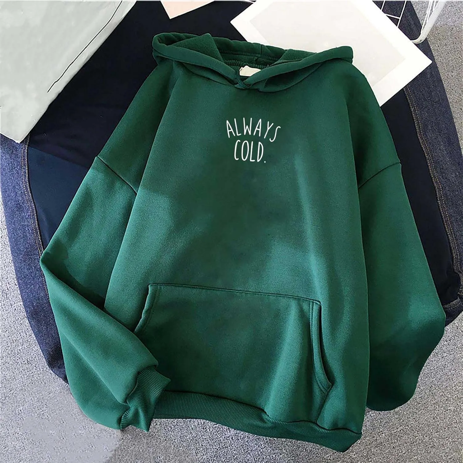 Yes, I'm Still Freezing Me 24:7 Hoodies for Women Drop Shoulder Oversized Sweatshirts Long Sleeve Casual Pullover