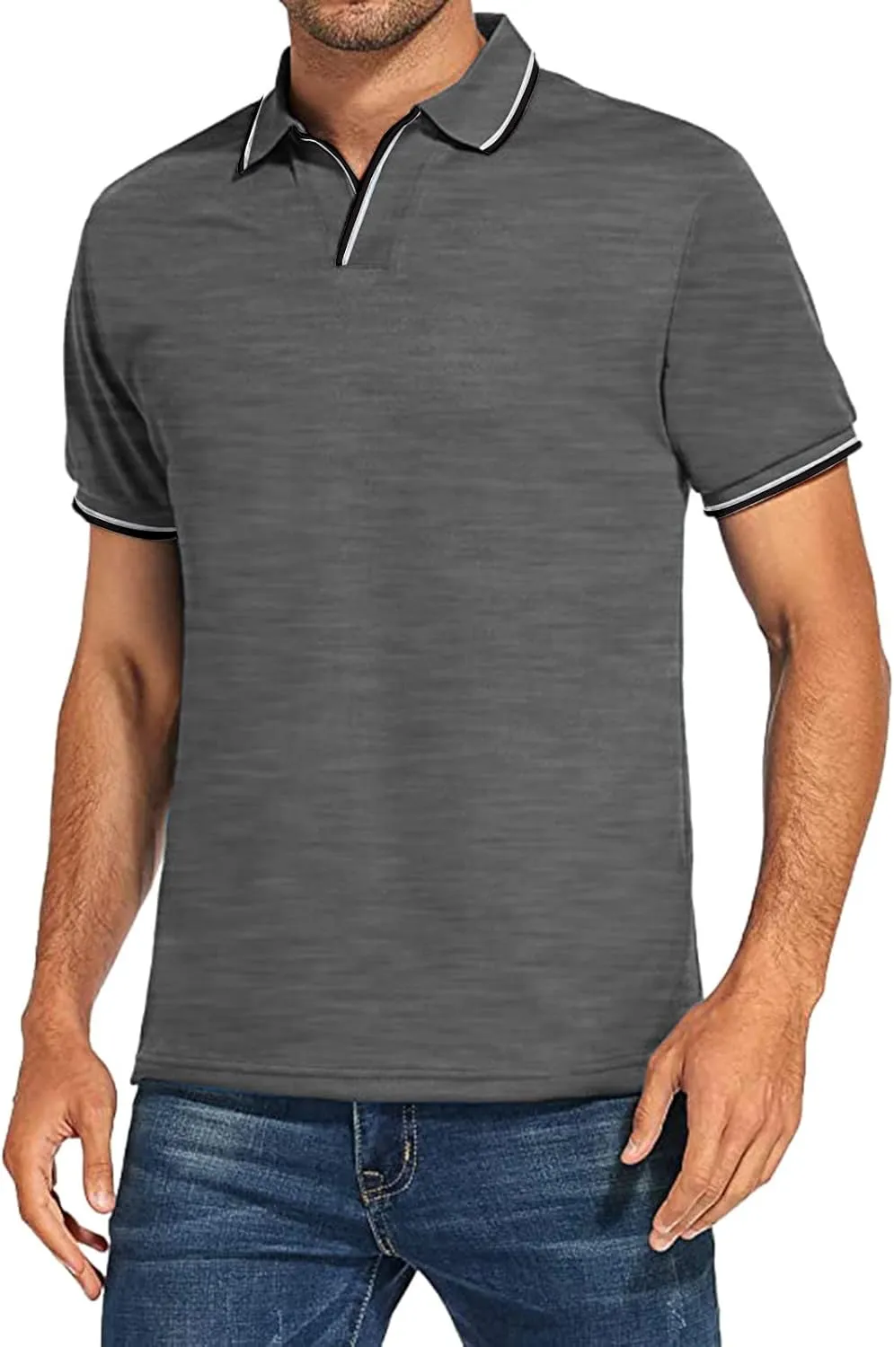Ymosrh Men's Casual Polo Shirts Shirt Casual Short Sleeve T Shirt Classic Fit Shirts Golf Polos Short, M-3XL