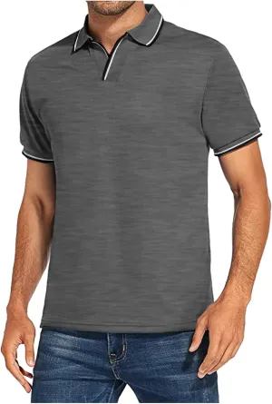 Ymosrh Men's Casual Polo Shirts Shirt Casual Short Sleeve T Shirt Classic Fit Shirts Golf Polos Short, M-3XL
