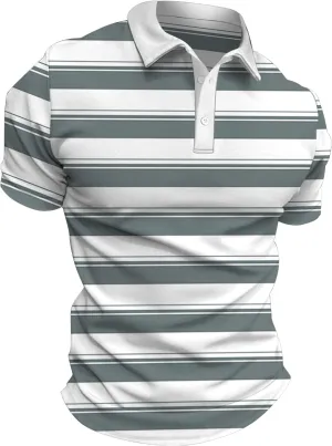 Ymosrh Men's Polo Shirts Short Sleeves Button-Down Print Clothing Apparel Fashion Designer Casual Breathable Shirts, S-3XL