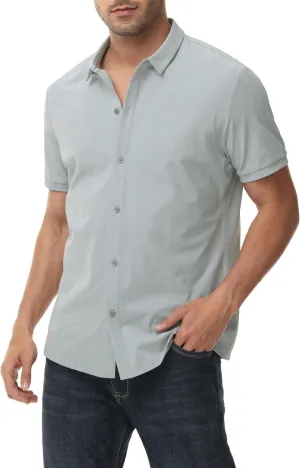 ZTN Mens Shirts Short Sleeve Casual Striped Summer Shirts Button Down Shirt for Men Beach Shirt